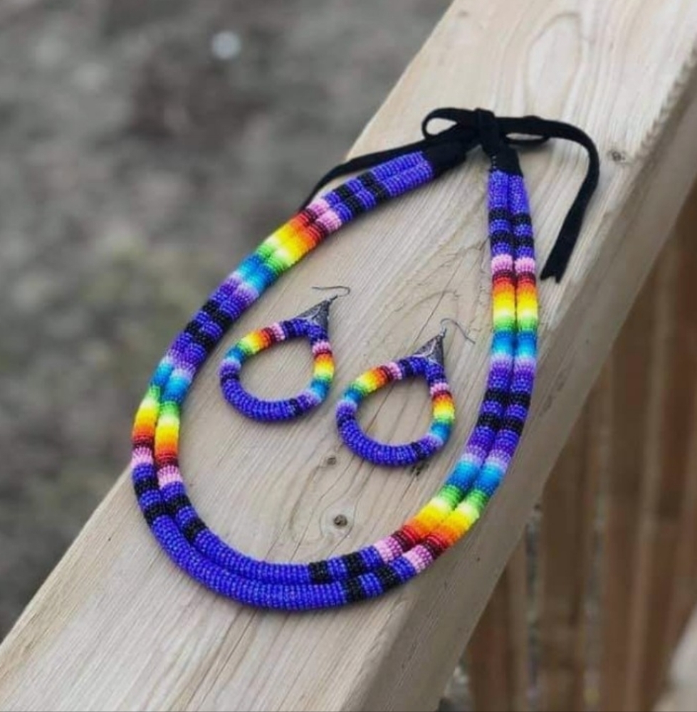 Beaded Earrings and Necklace set